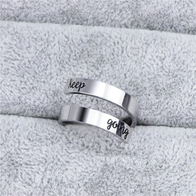 Titanium Steel Ring Keep Fucking Going Alphabetic Lover Ring